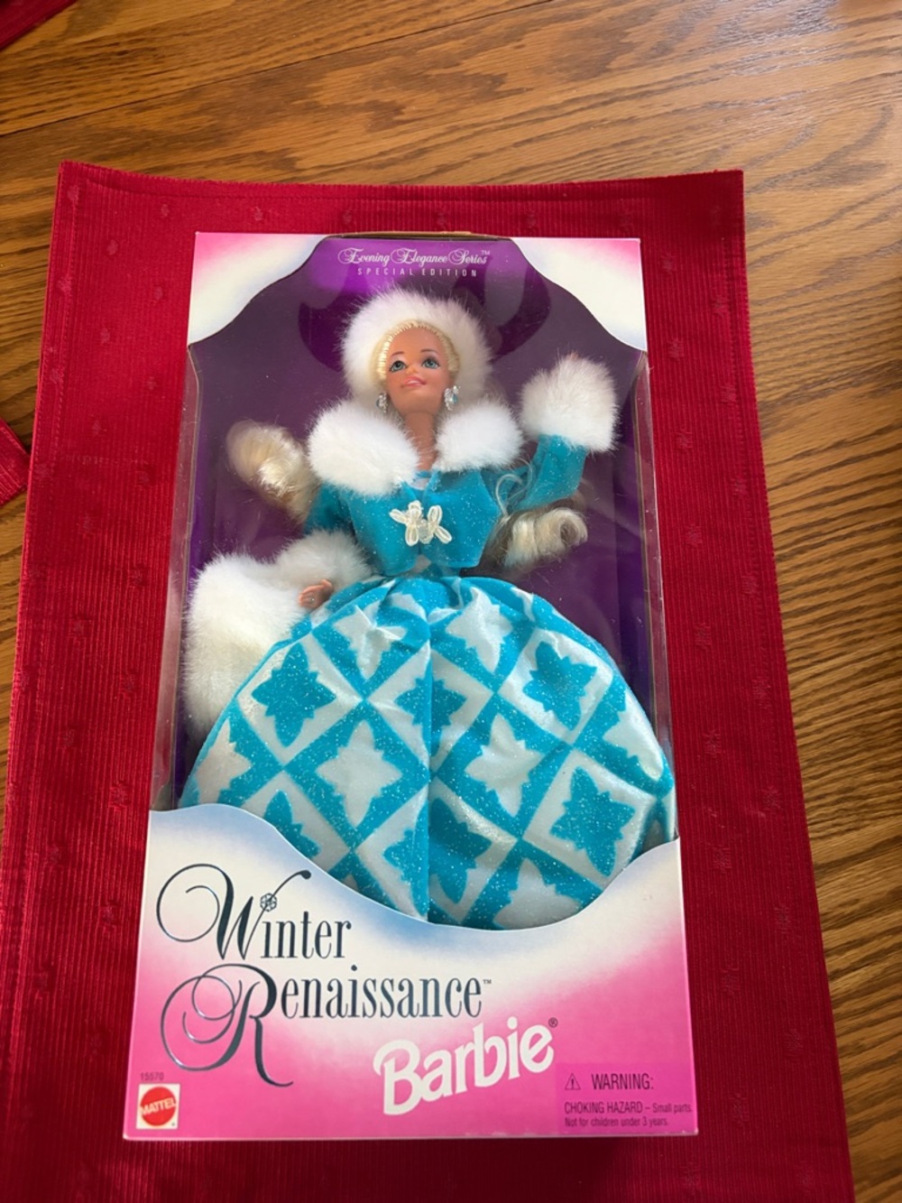Winter Renaissance Barbie in Turquoise & White Winter Ball Gown NWT